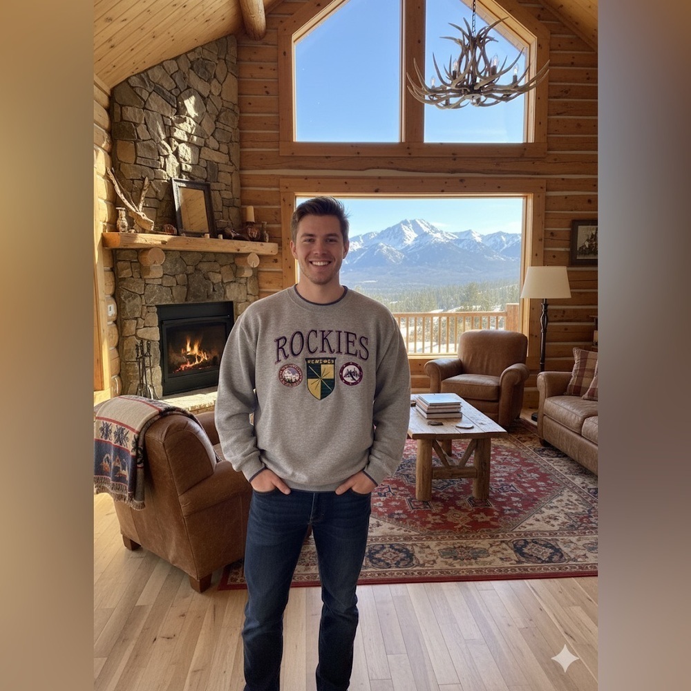 Vintage Sweatshirt Colorado Rockies Crewneck Ski the Rockies embroidered